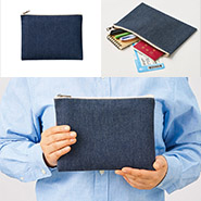 TR・デニムフラットポーチ No.3
